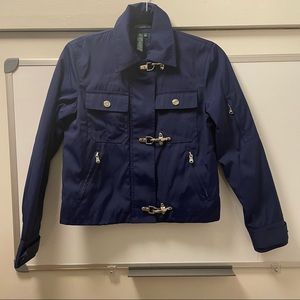 Royal blue Ralph Lauren jacket with laches and zipper